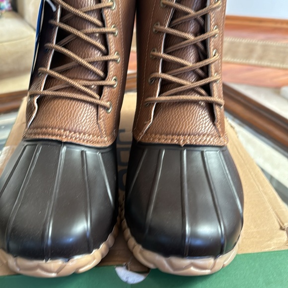 JBU by Jambu Mens Maine Faux Leather Outdoor Rain Boots Tan 12 Medium  brand new - Picture 3 of 7